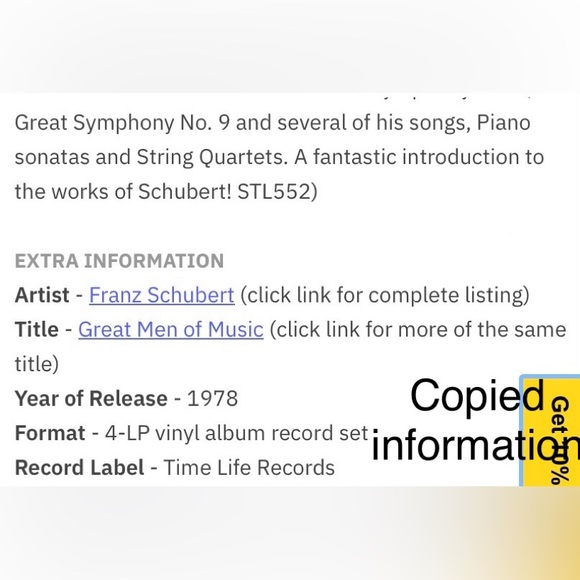 Time Life Vinyl Records Great Men of Music Franz Schubert Record Box Set NEW - Picture 10 of 10